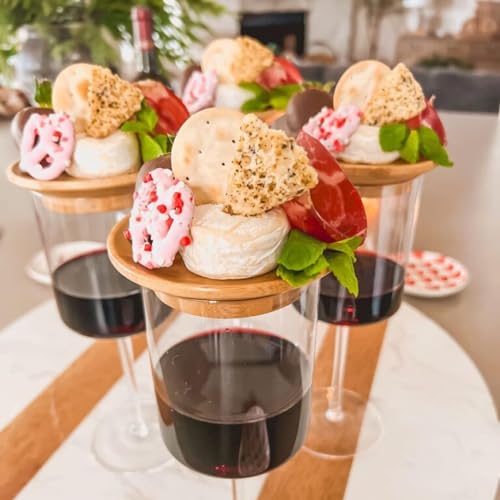 Wine glass appetizer plate topper