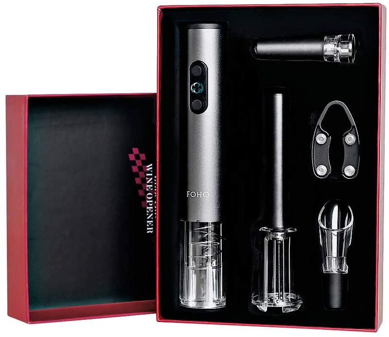 Electric corkscrew with accessories in gift box
